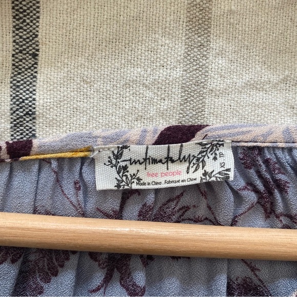 Free People Intimately Purple Yellow Floral Print Wildest Dream Slip Dress XS - Picture 13 of 16